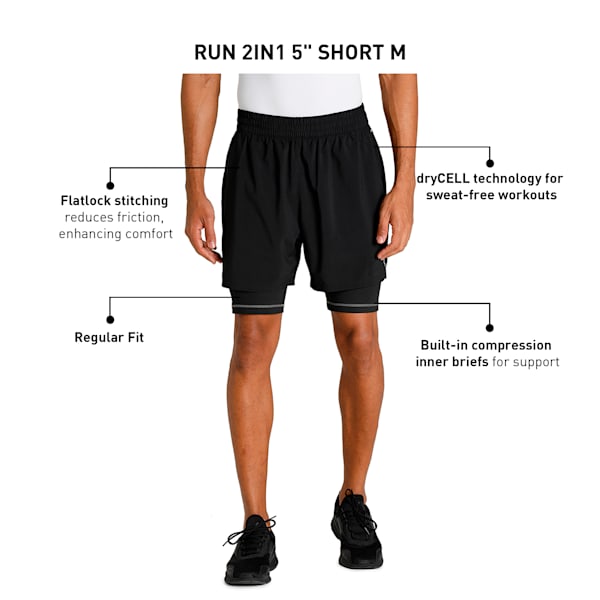 Run 2-in-1 5" Men's Running Shorts, Puma Black-Puma Black, extralarge-IND